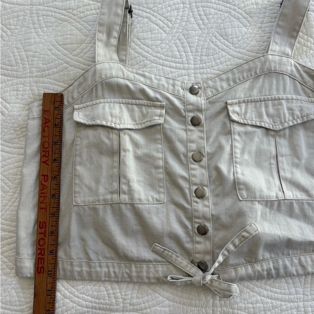Free Palm Desert Button-Up Top Denim Crop Medium - Picture 8 of 10